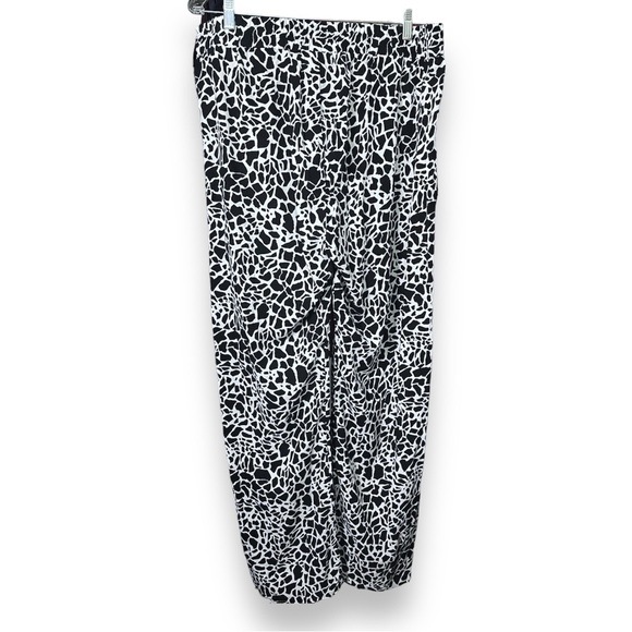 Hester & Orchard Giraffe Animal Print Stretch Waist Wide Leg Pants Size XL - Picture 2 of 5